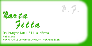 marta filla business card
